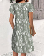 Vestito Casual Stampato con Maniche a Petalo