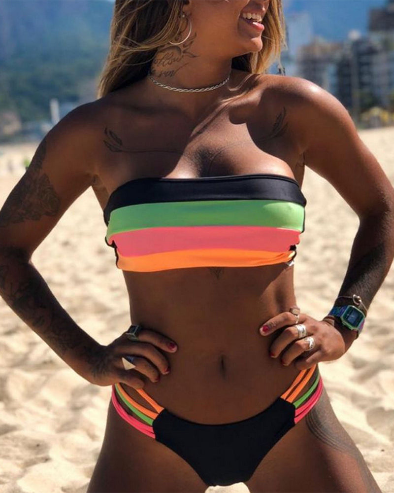 Bikini sexy con blocchi di colore