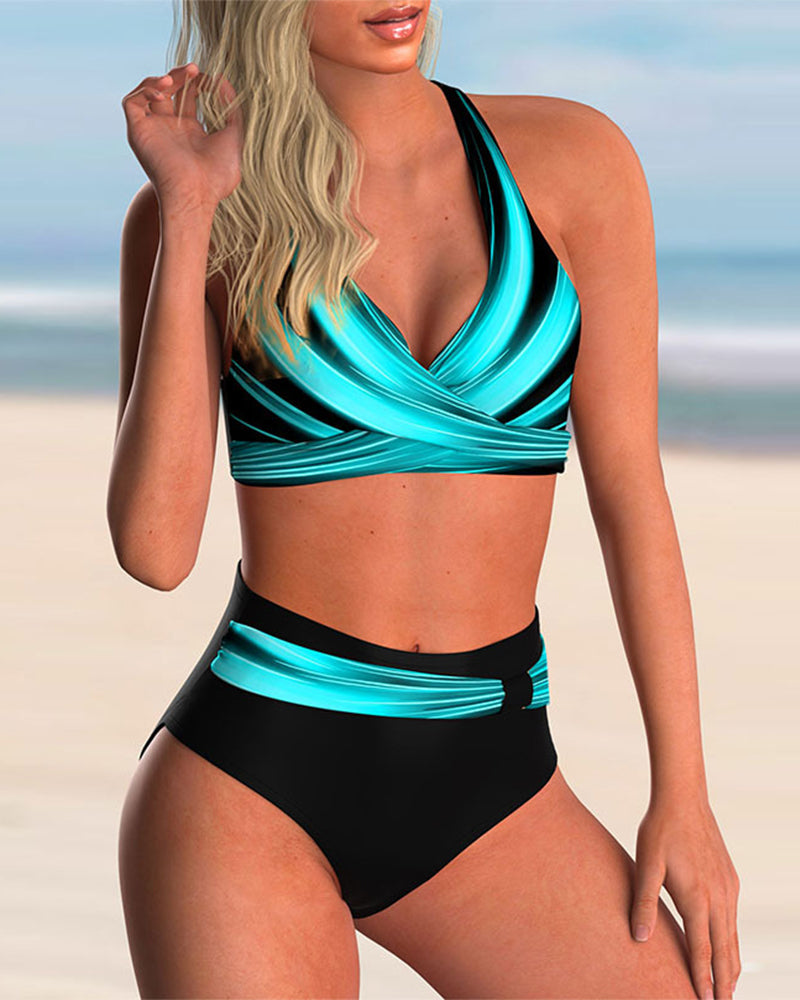 Bikini con stampa incrociata