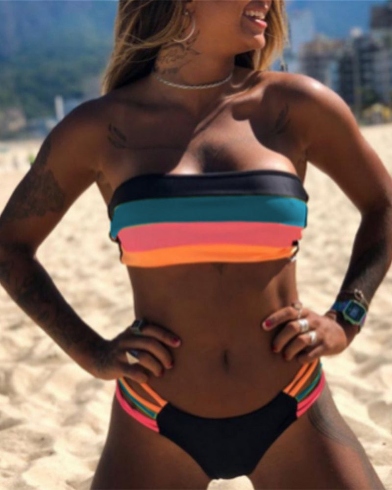 Bikini sexy con blocchi di colore