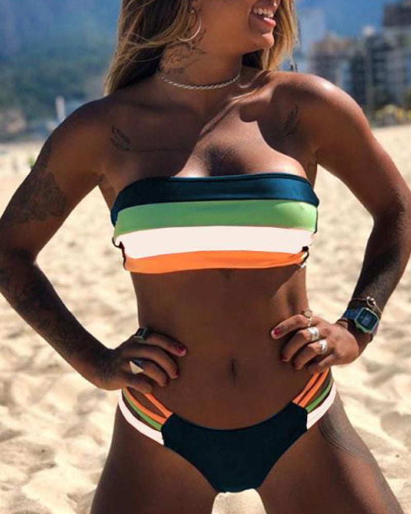 Bikini sexy con blocchi di colore
