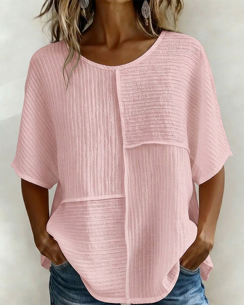 Maglia verticale testurizzata a patchwork, taglio morbido