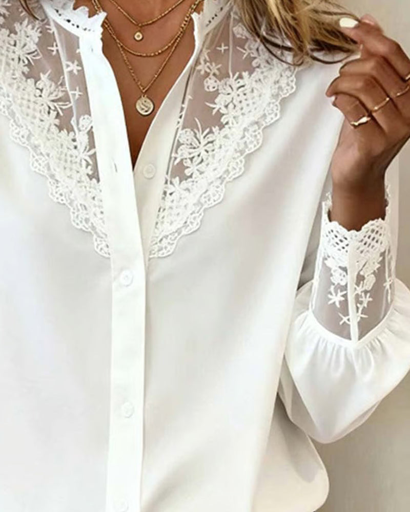 Camicia Elegante E Alla Moda Patchwork