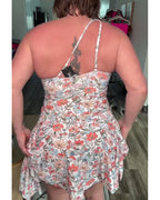 Costume da bagno monospalla floreale