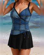 Costume Da Bagno A Top E Slip A Vita Alta Con Bretelle