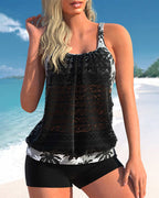 Set bikini con spalline cut-out e stampa