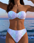Bikini a fascia stampato leopardato