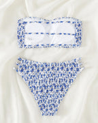 Bikini piccolo a fascia con stampa floreale