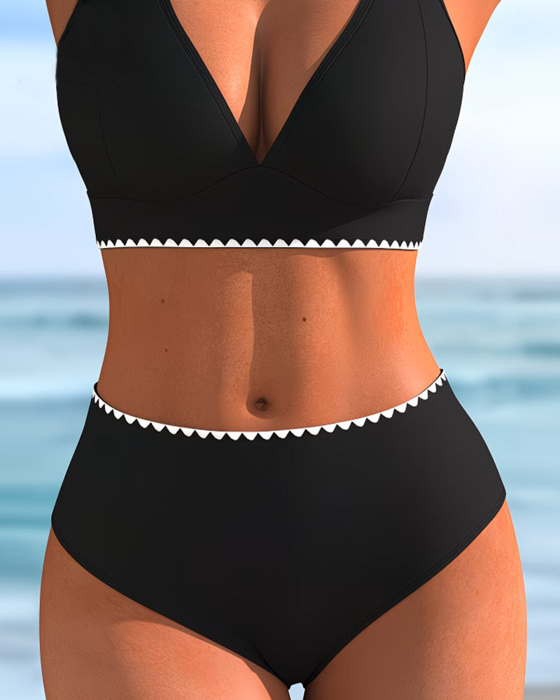 Bikini Due Spalline A Contrasto Con Bordo