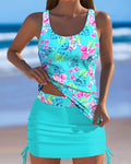 Tankini Due Pezzi Vestito Stampa Floreale