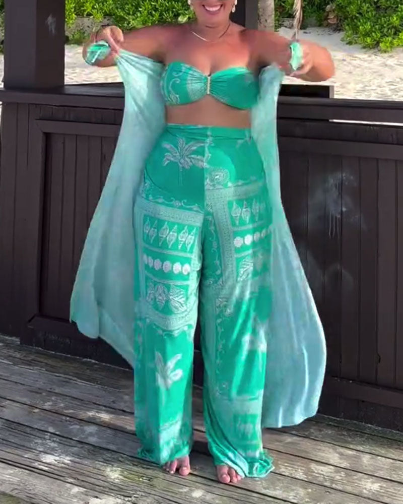 Costume da bagno personalizzato ed elegante avvolto attorno al petto, stampato
