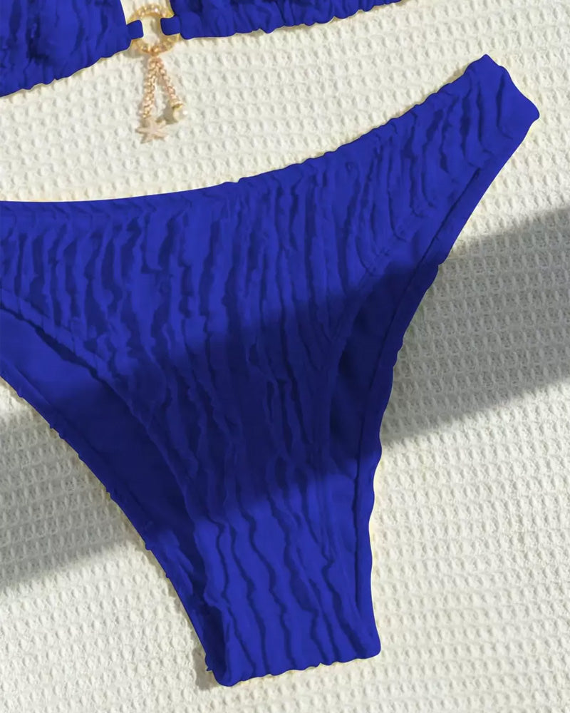 Bikini sexy tinta unita due pezzi triangolo