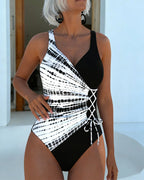 Costume Intero Color Block A Pois