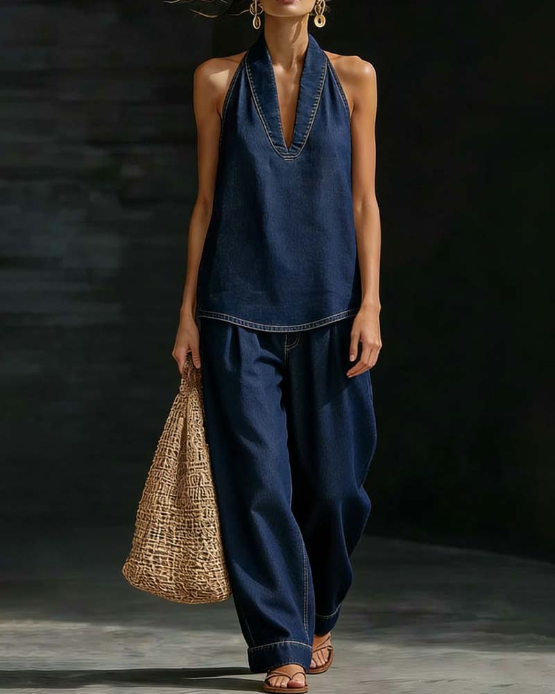 Set di jeans con cavezza colorata