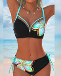 Bikini Bralette Allacciato con Stampa