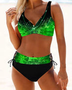 Bikini a righe multicolore