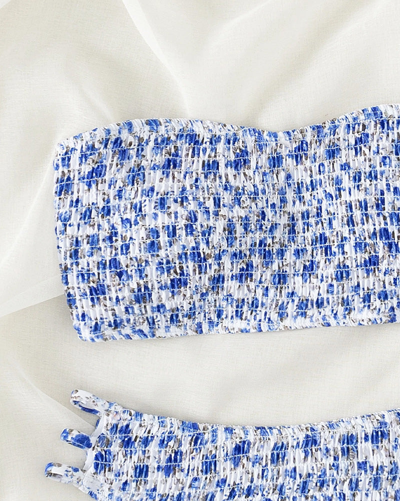 Bikini piccolo a fascia con stampa floreale