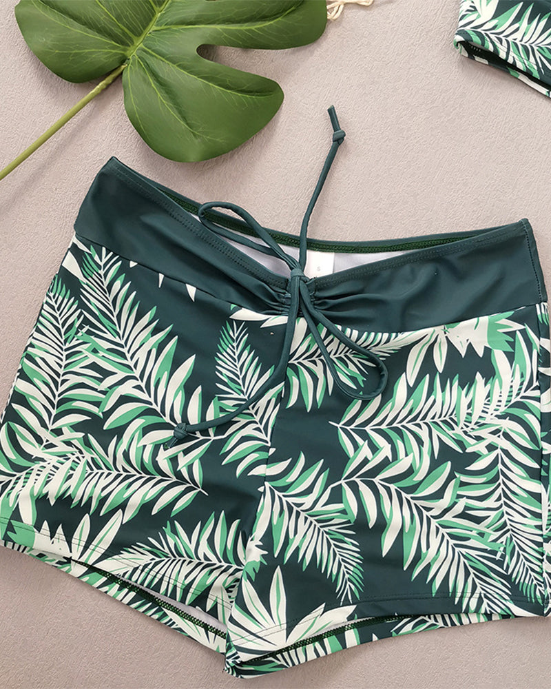 Bikini a vita alta Boyleg stampato