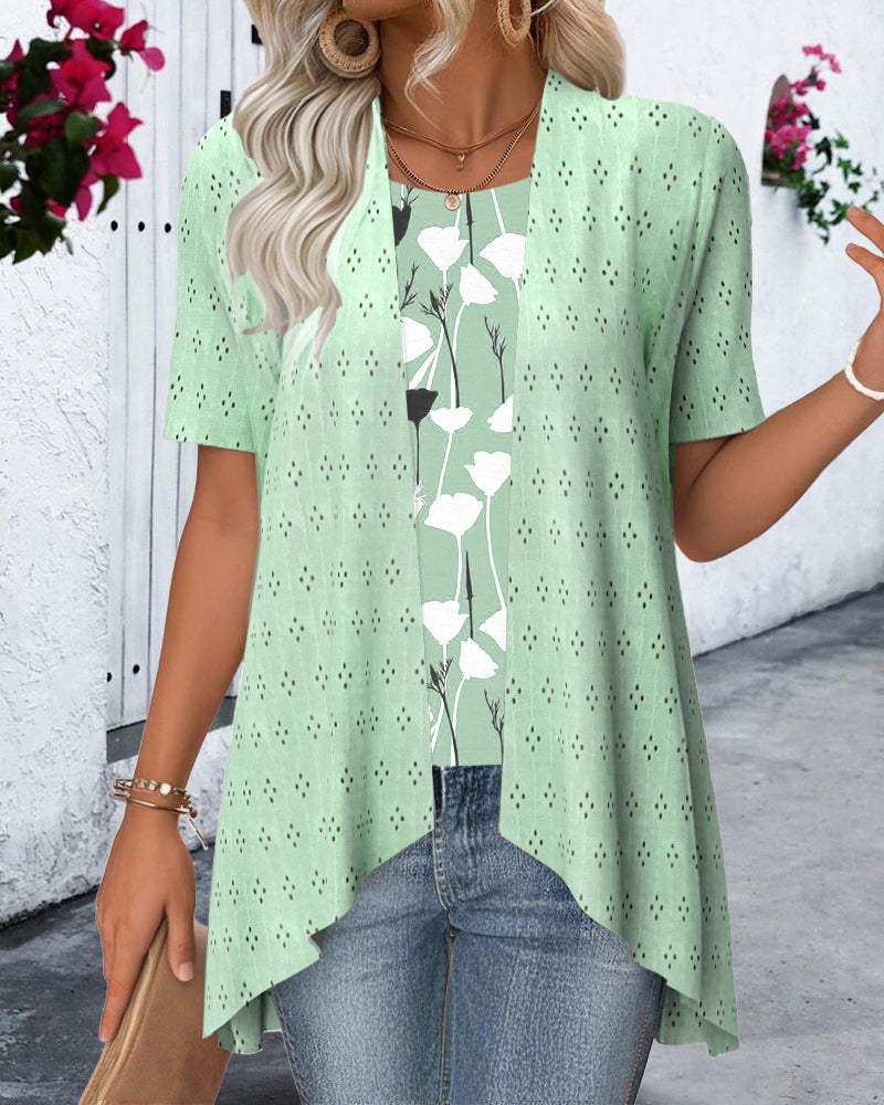 Blusa finto due pezzi stampata