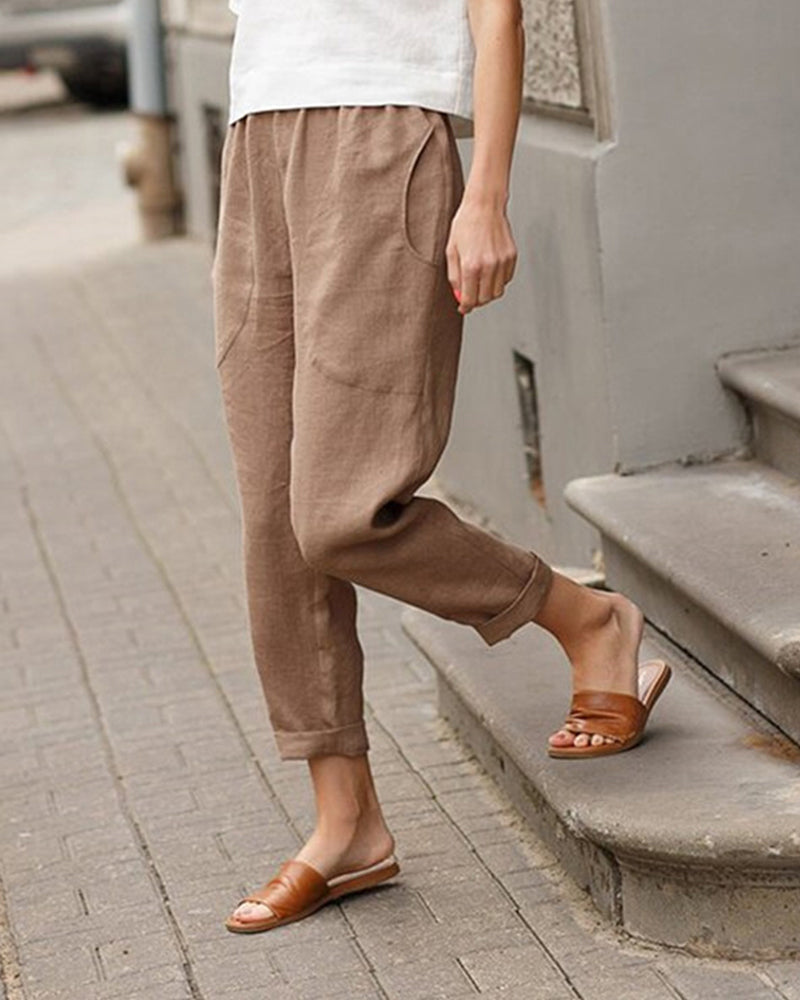 Pantalone casual tinta unita