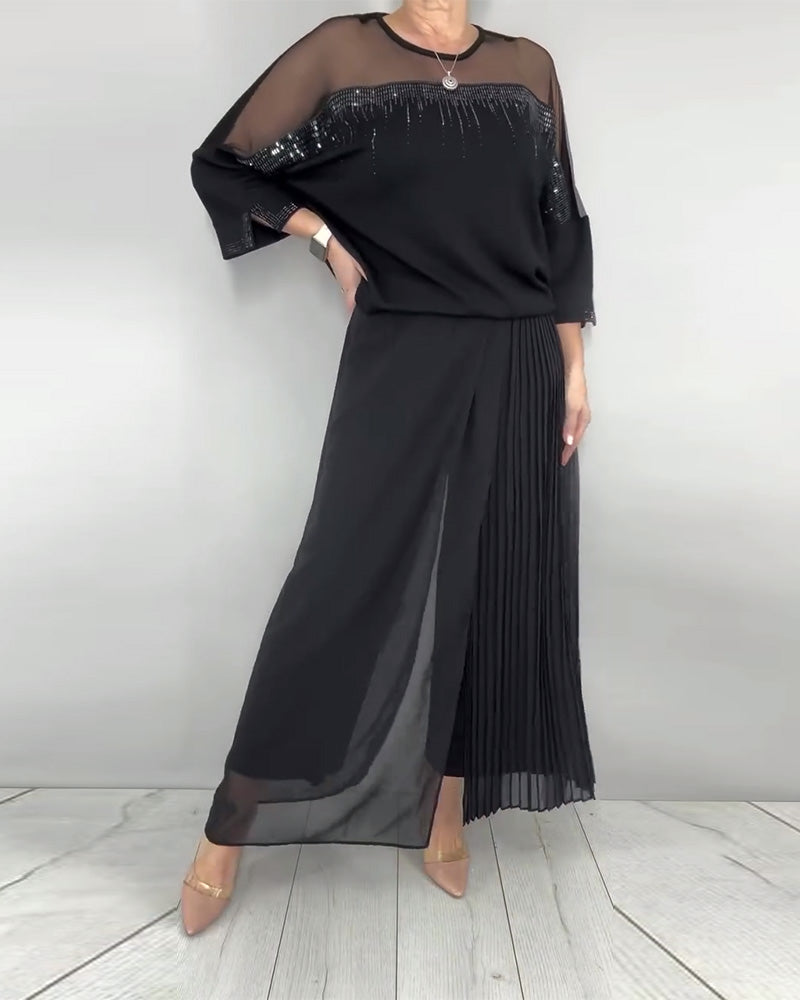 Blusa in maglia a trama larga e vestibilità ampia