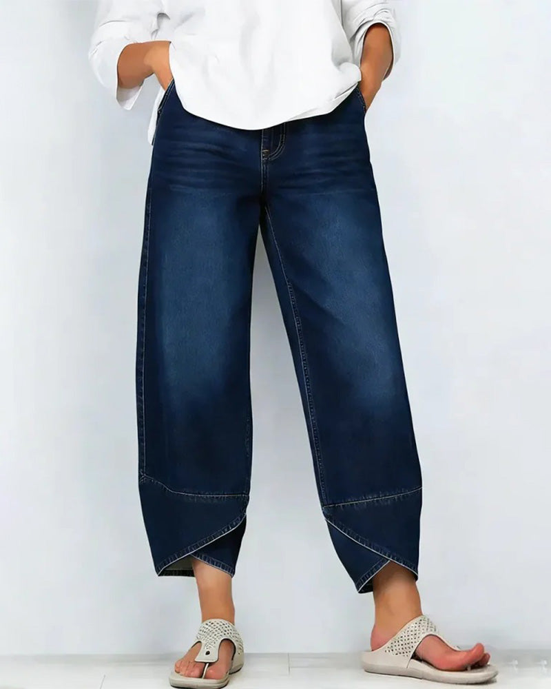 Pantalone in denim patchwork casual