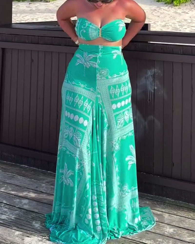 Costume da bagno personalizzato ed elegante avvolto attorno al petto, stampato