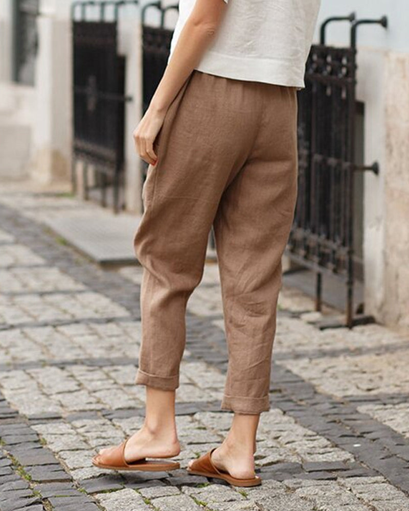 Pantalone casual tinta unita