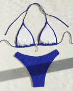 Bikini sexy tinta unita due pezzi triangolo