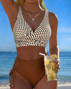 Bikini Geometrico Stampato con Fiocco