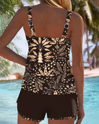 Costume da bagno due pezzi boxer retrò stampato
