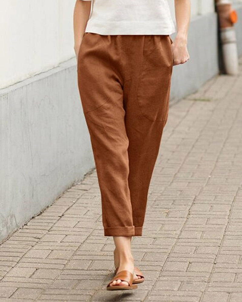 Pantalone casual tinta unita