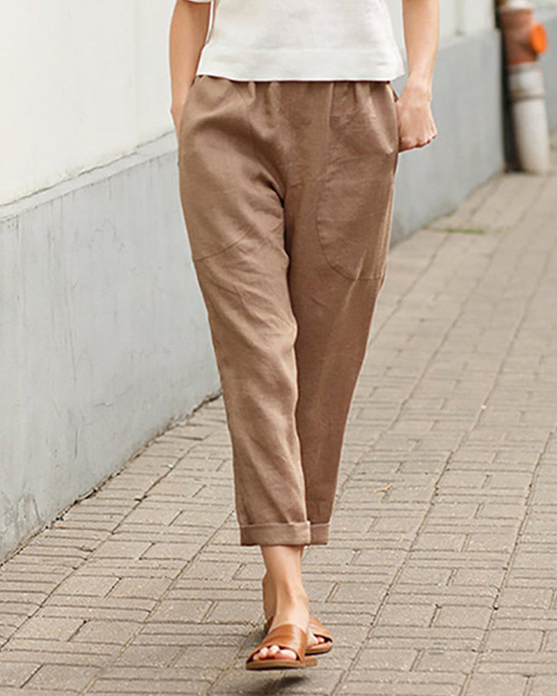 Pantalone casual tinta unita