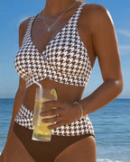 Bikini Pied-De-Poule Incrociato