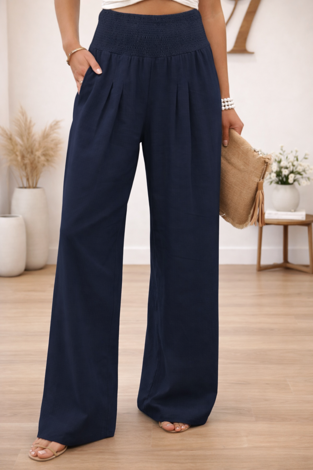 Pantaloni Lexia in Cotone e Lino con Taglio Fluido ed Eleganza Naturale