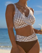 Bikini Pied-De-Poule Incrociato