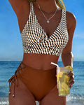 Bikini Geometrico Stampato con Fiocco
