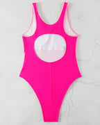 Costume da bagno intero di tendenza con colori a contrasto