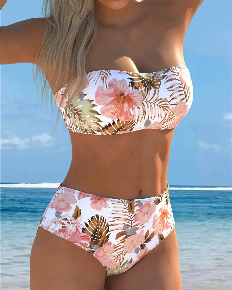 Bikini a fascia stampato