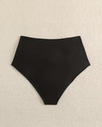 Costume da Bagno Inferiore Plissettato Tinta Unita Vita Alta