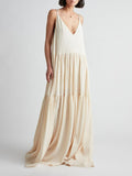 Abito lungo con spalline e scollo a V profondo Elegant Resort