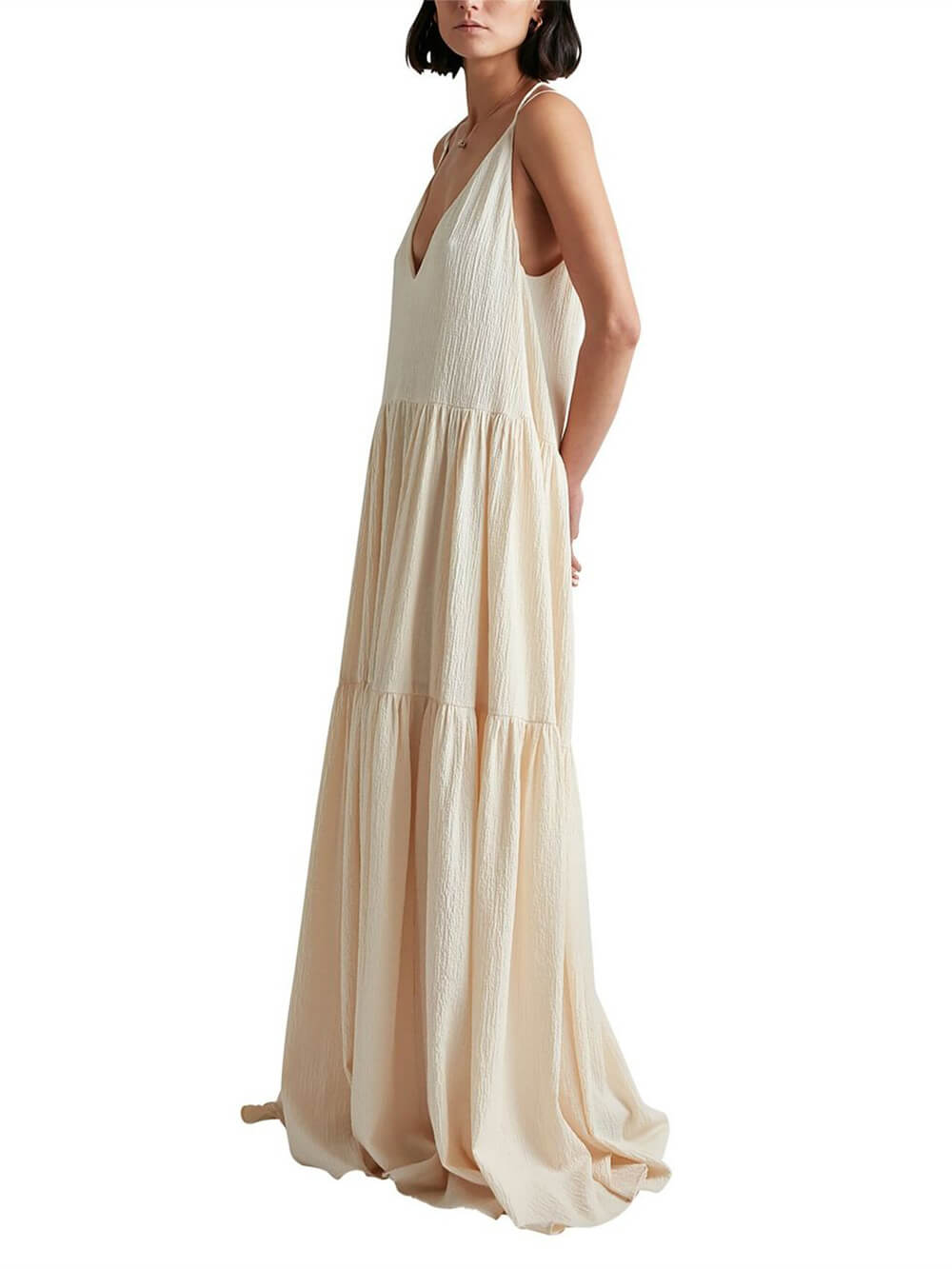 Abito lungo con spalline e scollo a V profondo Elegant Resort