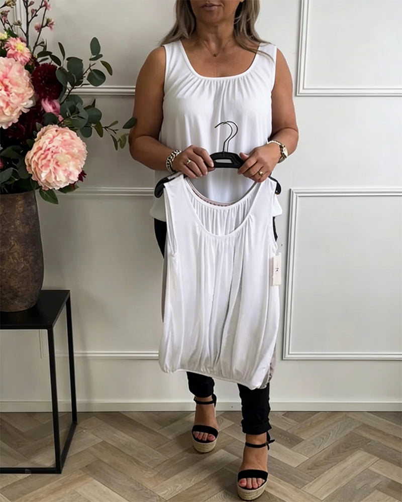 Canotta Reggiseno Incorporato Scollo A U Casual