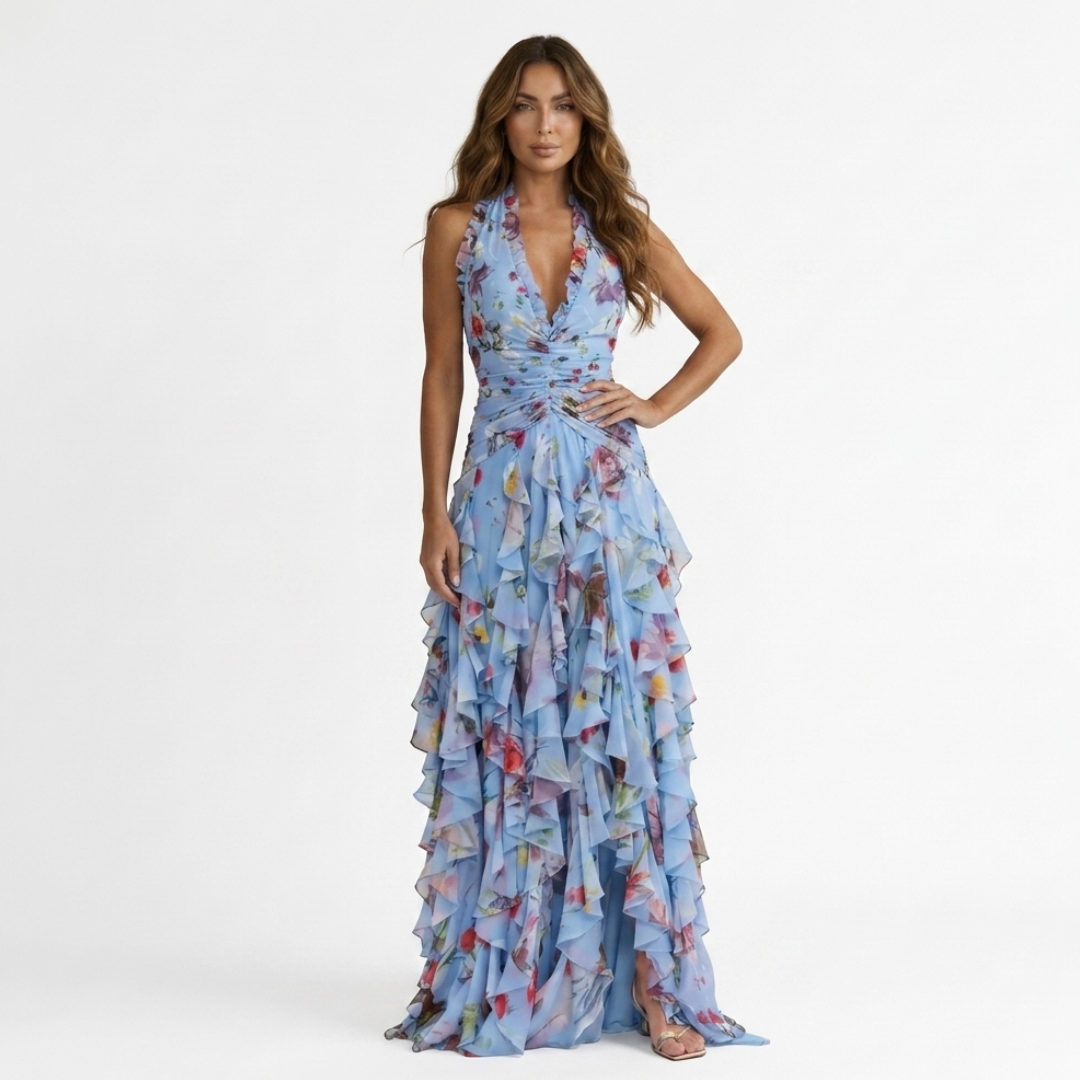 Dora - Maxi abito con scollo all'americana