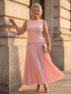 Rhodes | Coordinato Top Strutturato con Gonna Plissettata