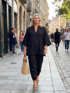 Georgiana | Completo Tunica Scollo a V e Pantalone Arricciato