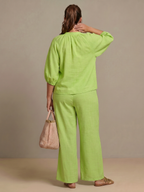 Natalia | Completo Top Palloncino con Zip e Pantaloni Ampi