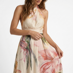 Astreia - Abito lungo con scollo floreale e spalline