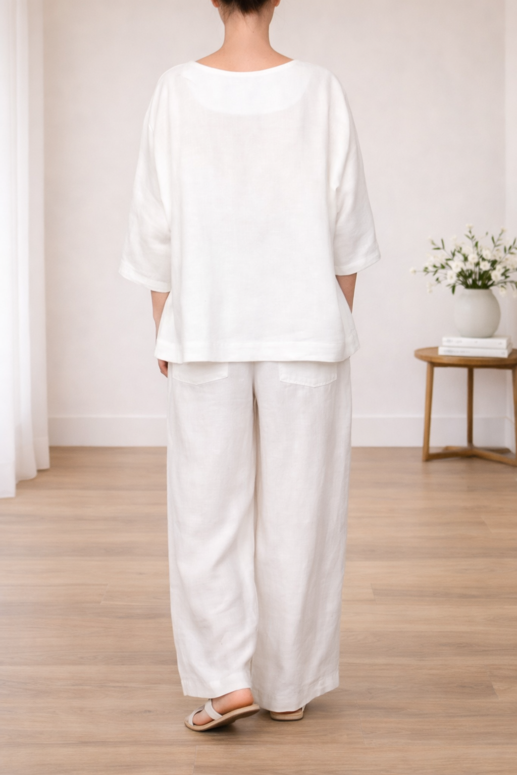 Completo in cotone e lino, comodo ed elegante