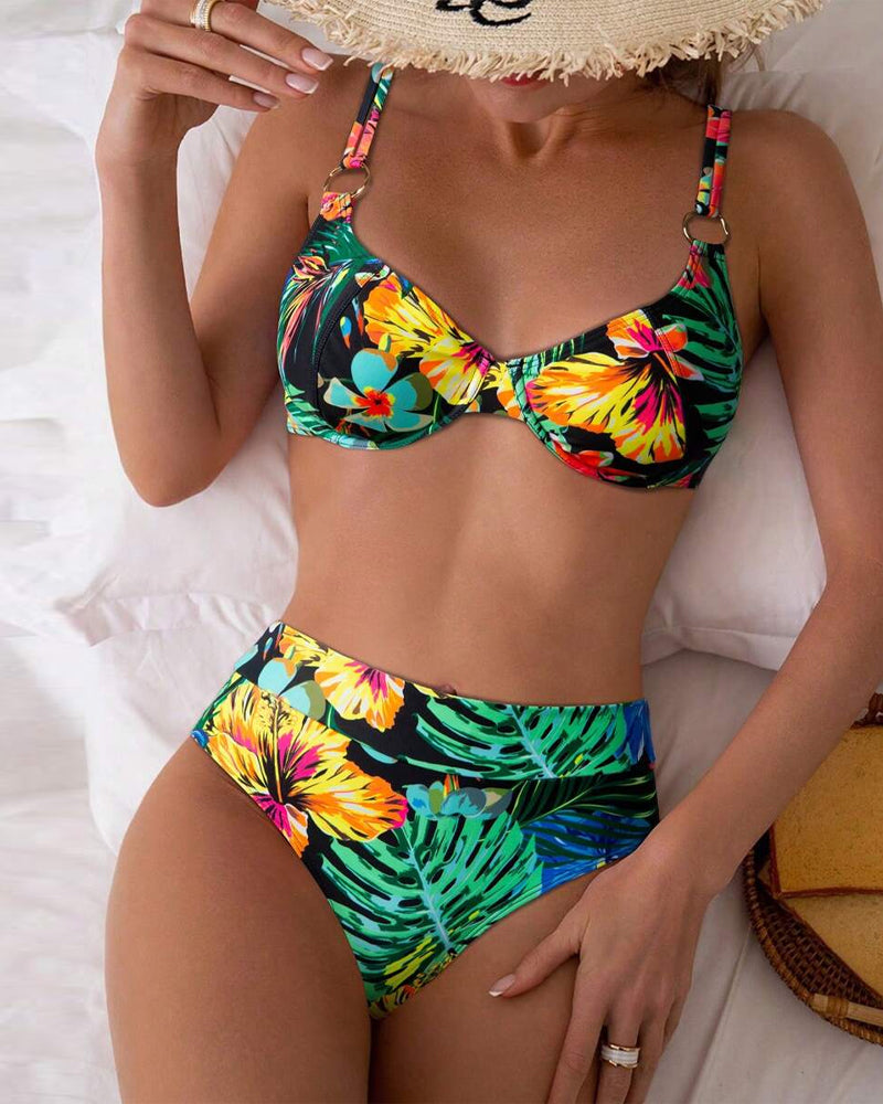 Bikini Sexy Stampato Reggiseno Push-Up a Triangolo